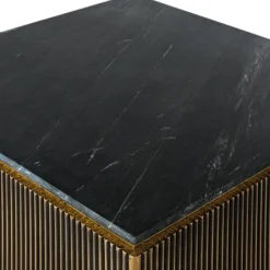 Quadratischer Wohnzimmertisch mit Marmorplatte - Hayato