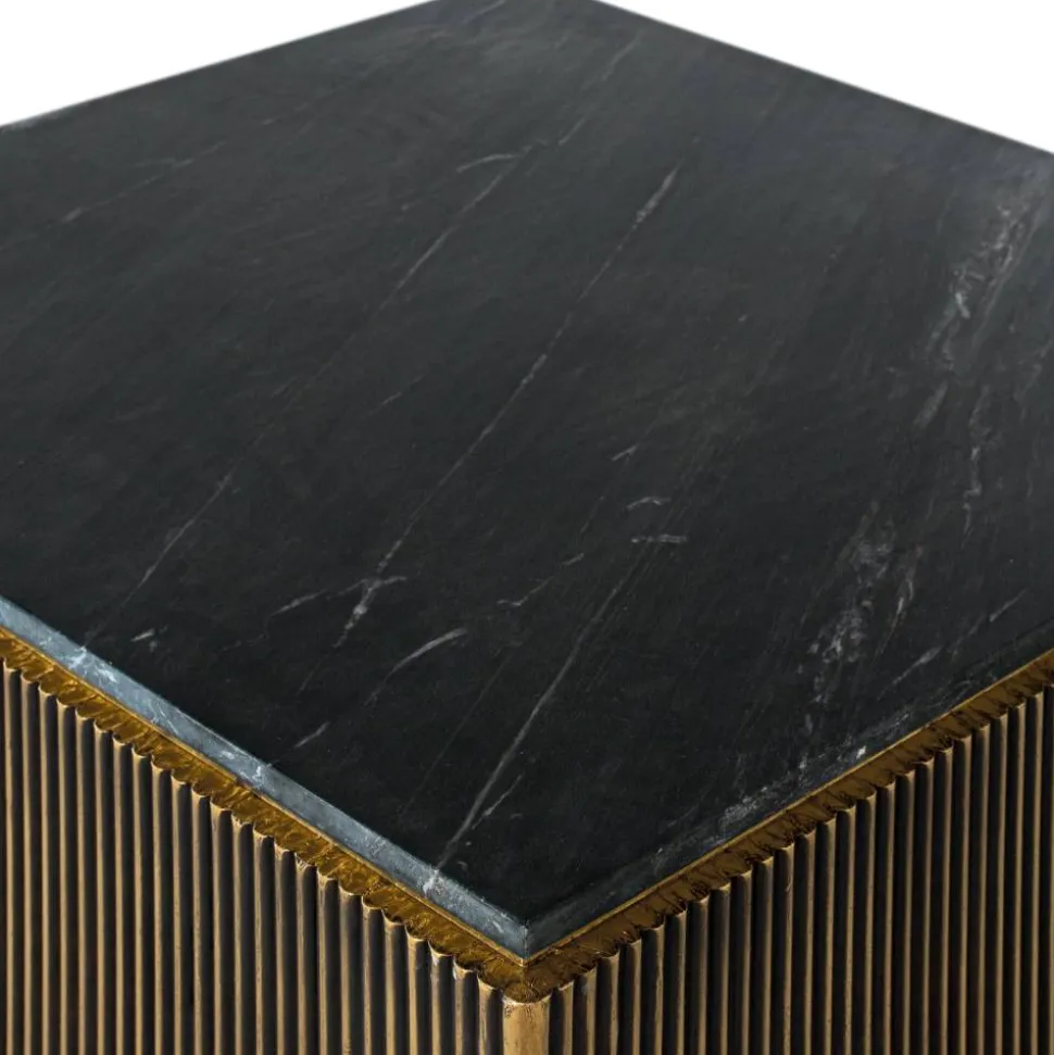 Quadratischer Wohnzimmertisch mit Marmorplatte - Hayato