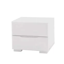 Quadratsche Nachtkommode Flacono in Weiß