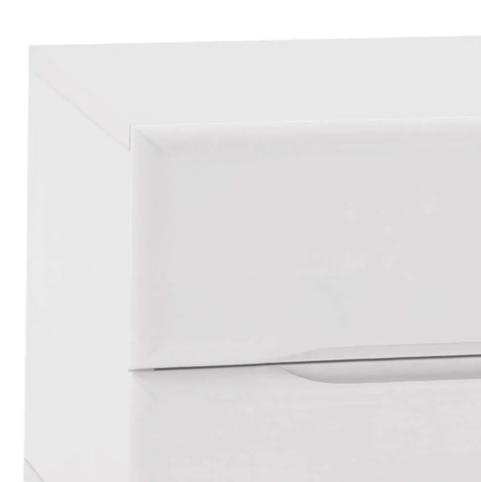 Quadratsche Nachtkommode Flacono in Weiß