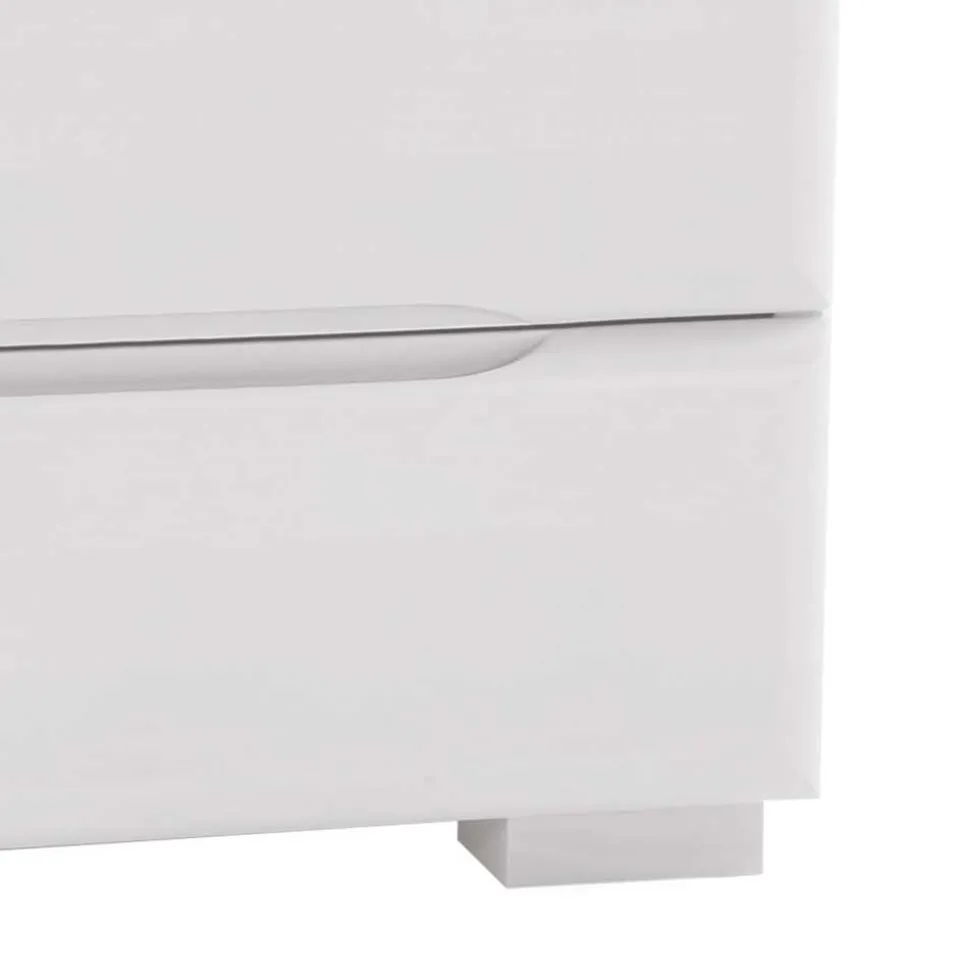 Quadratsche Nachtkommode Flacono in Weiß
