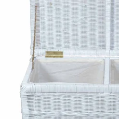 Rattan Geflecht Wäschetruhe mit 2 Kammern - Gulica