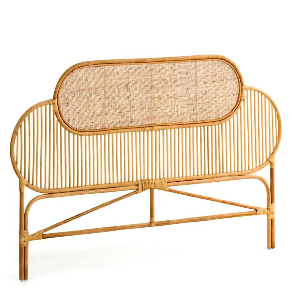 Rattan Kopfteil in Natur für Bett - Lucelo