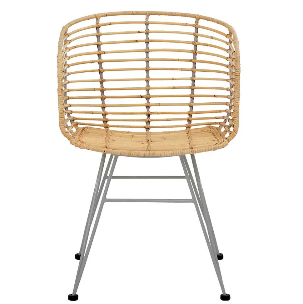 Rattan Korbsessel mit Metallgestell - Levitanas (2er Set)