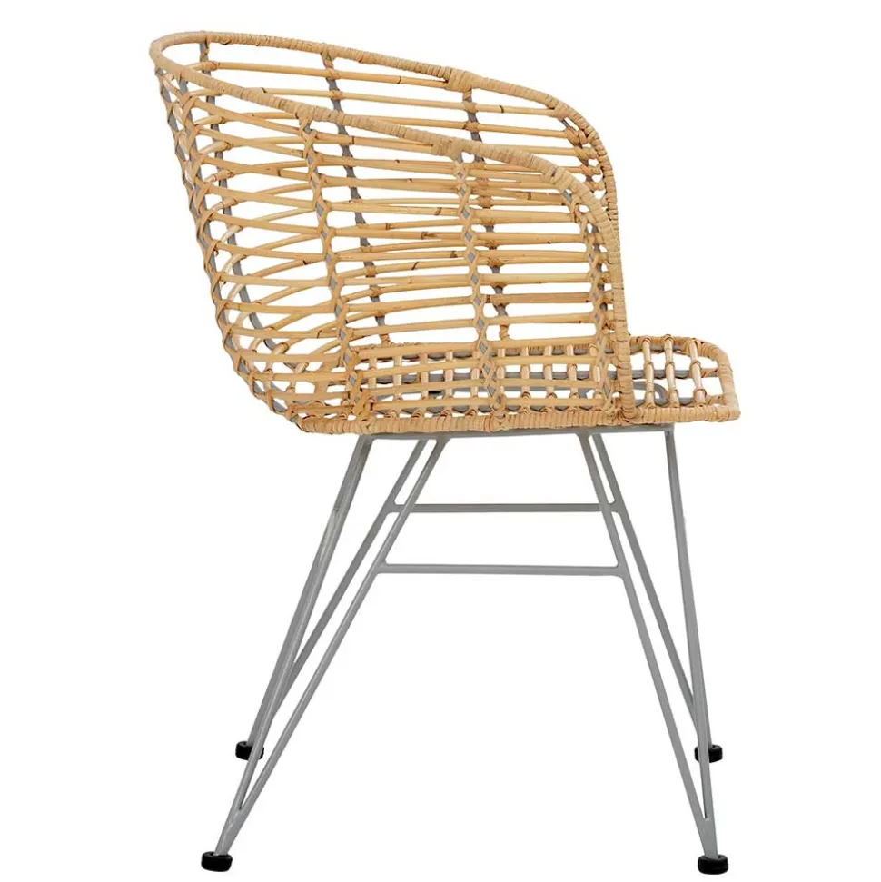 Rattan Korbsessel mit Metallgestell - Levitanas (2er Set)