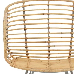 Rattan Korbsessel mit Metallgestell - Levitanas (2er Set)