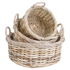 Rattan Körbe von Hand gefertigt - Saliaora (dreiteilig)