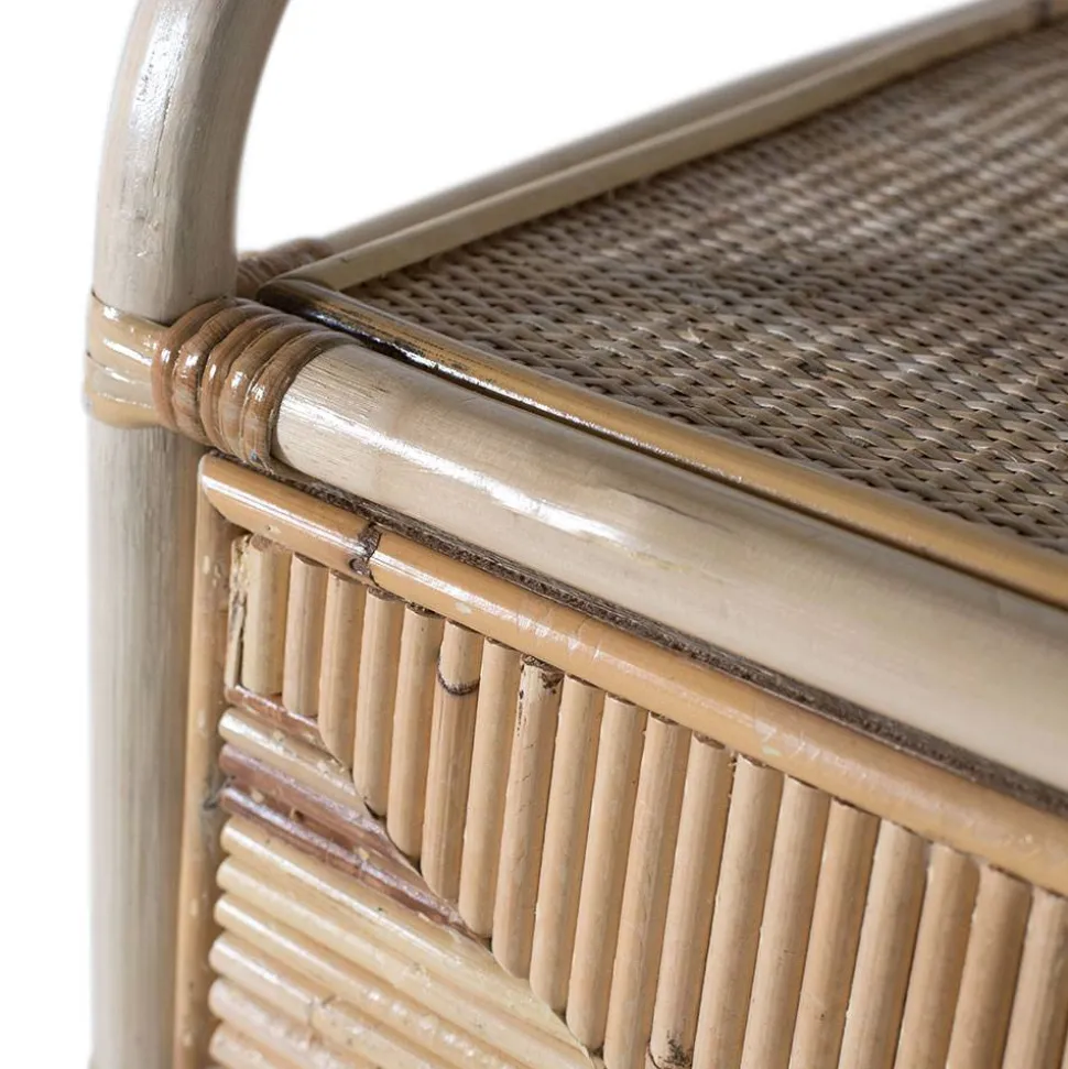 Rattan Nachtkonsole mit zwei Ablagen - Robin