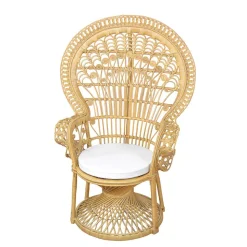 Rattan Pfauenthron Mexicano in Beige