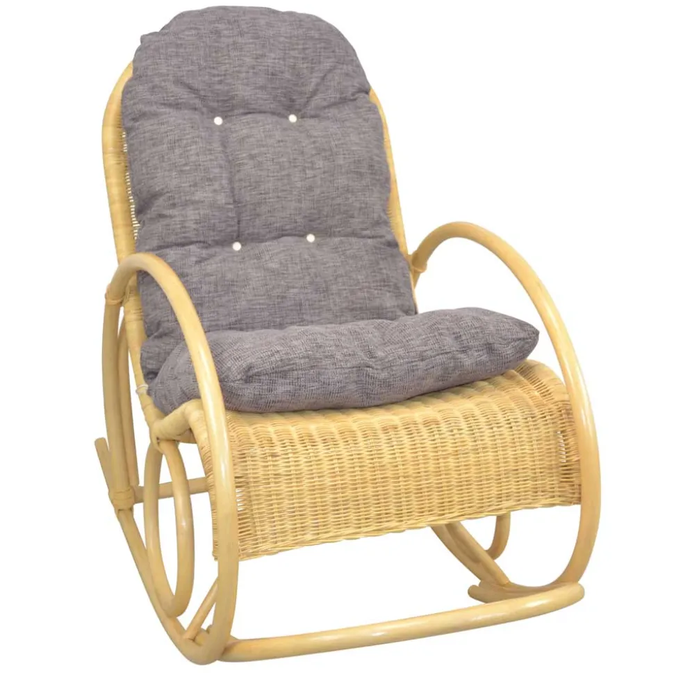 Rattan Schaukelstuhl in Natur - Paleara