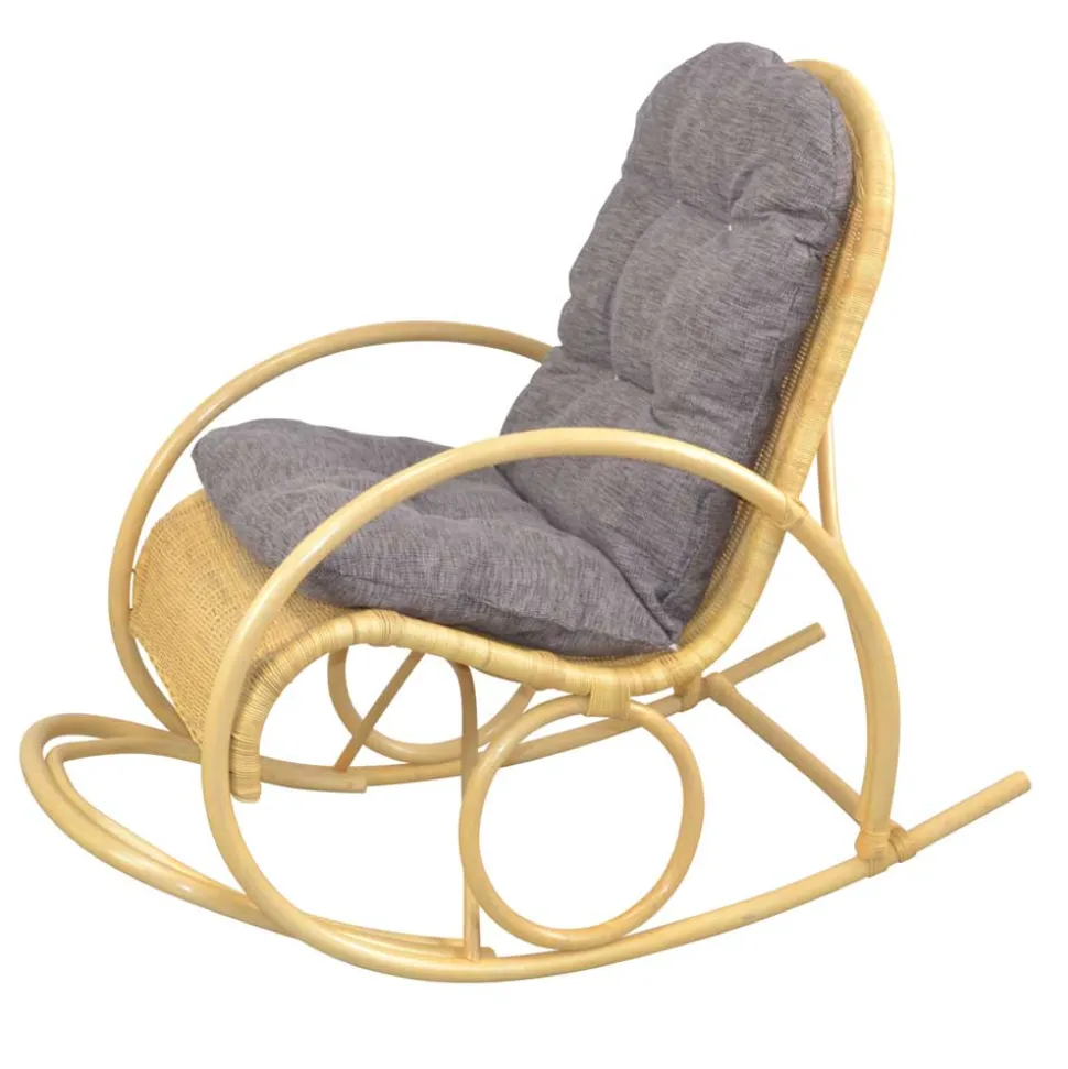 Rattan Schaukelstuhl in Natur - Paleara