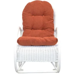 Rattan Schaukelstuhl in Weiß lackiert - Eddi