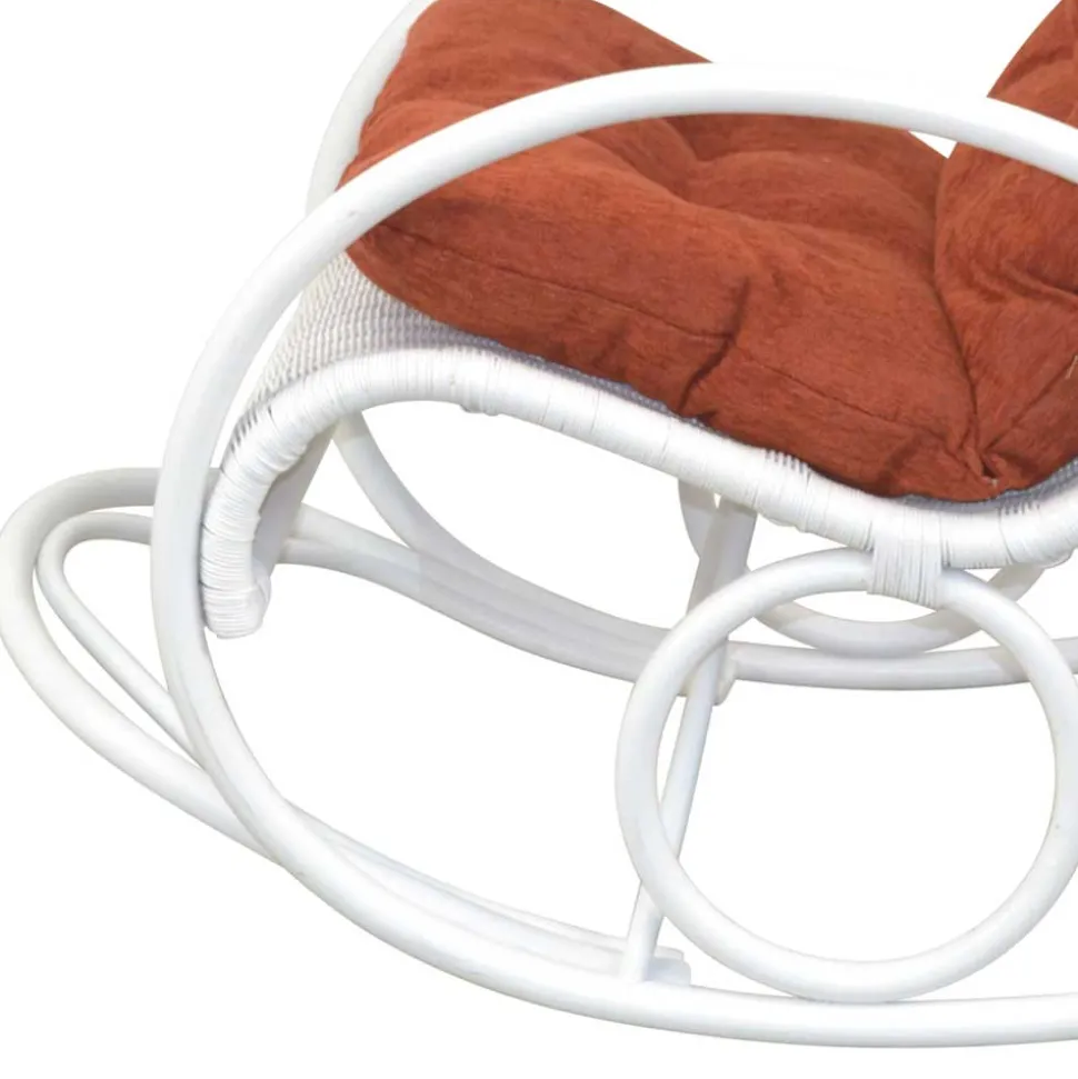 Rattan Schaukelstuhl in Weiß lackiert - Eddi