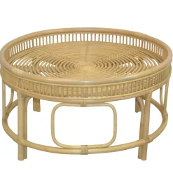 Rattan Sofatisch in Beige 75x41x75 - Juwan