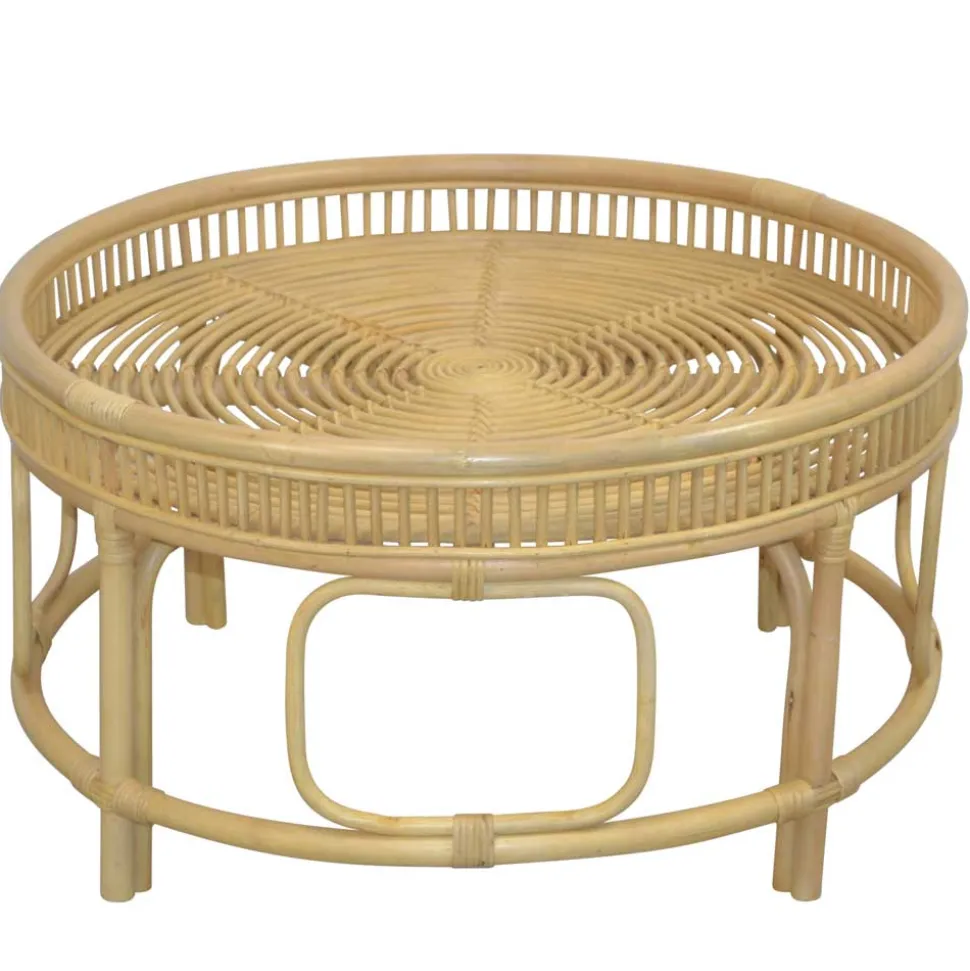 Rattan Sofatisch in Beige 75x41x75 - Juwan