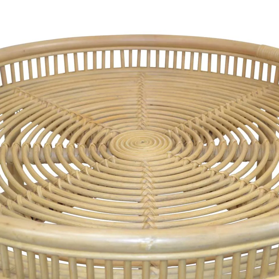 Rattan Sofatisch in Beige 75x41x75 - Juwan