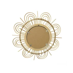 Rattan Spiegel - Blütendesign Geflechtrahmen - Frastiva