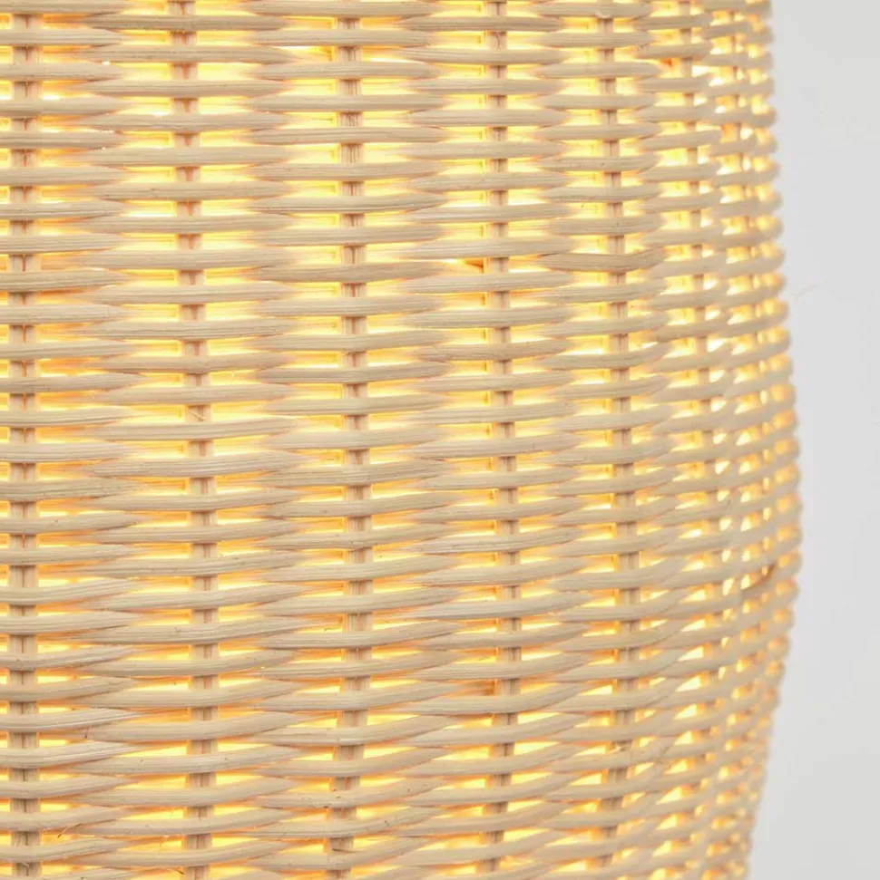 Rattan Stehleuchte aus Geflecht in Beige - Abelonia