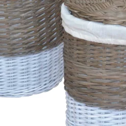 Rattan Wäschekörbe Praseida in Grau (2er Set)