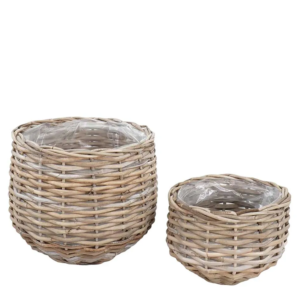 Rattankörbe mit Innenfolien - Vimal (zweiteilig)