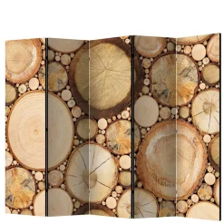 Raumteiler mit Fotodruck Baumscheiben - Siska