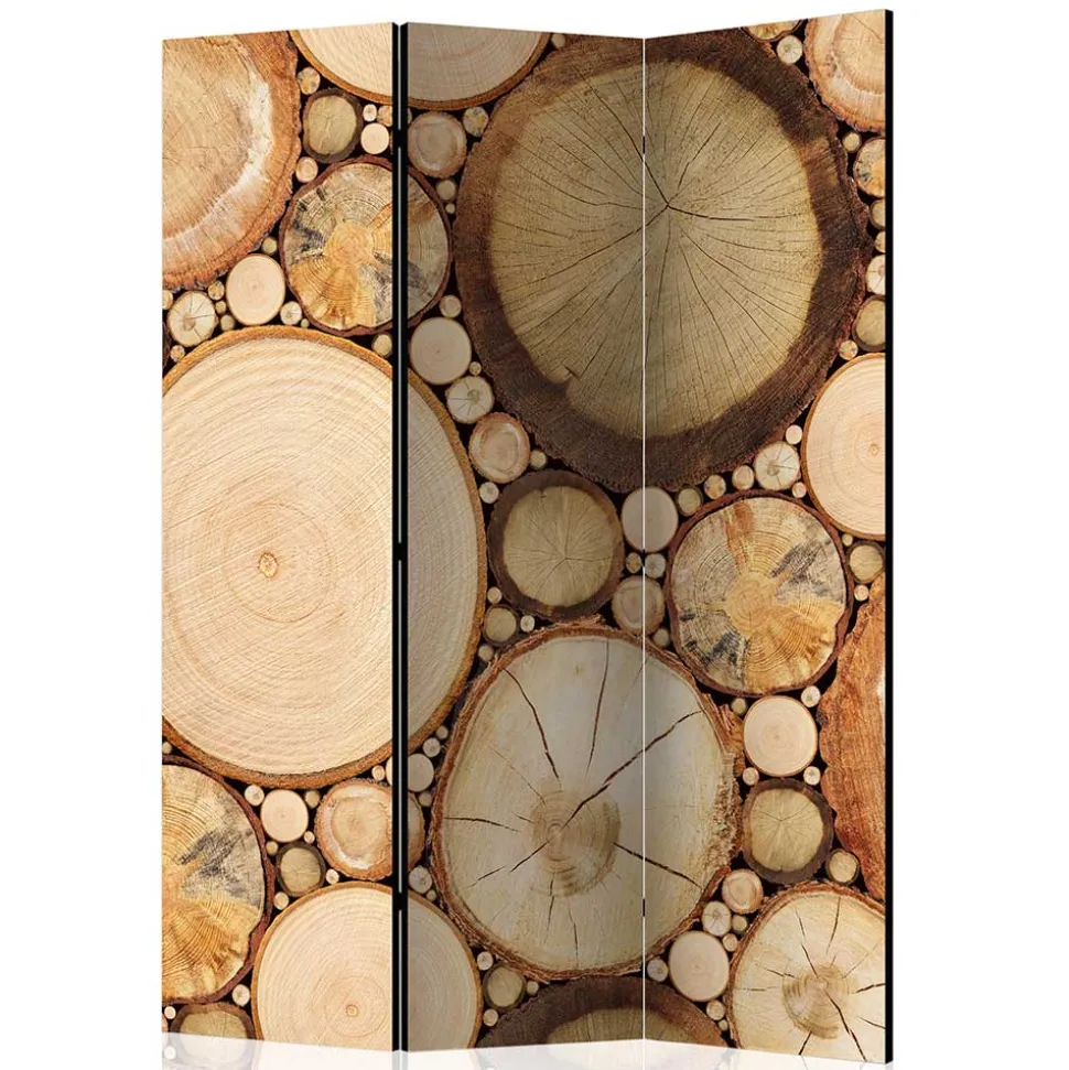 Raumteiler mit Fotodruck Baumscheiben - Siska