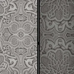 Raumteiler mit Mandala Motiv in Grau - Sololos