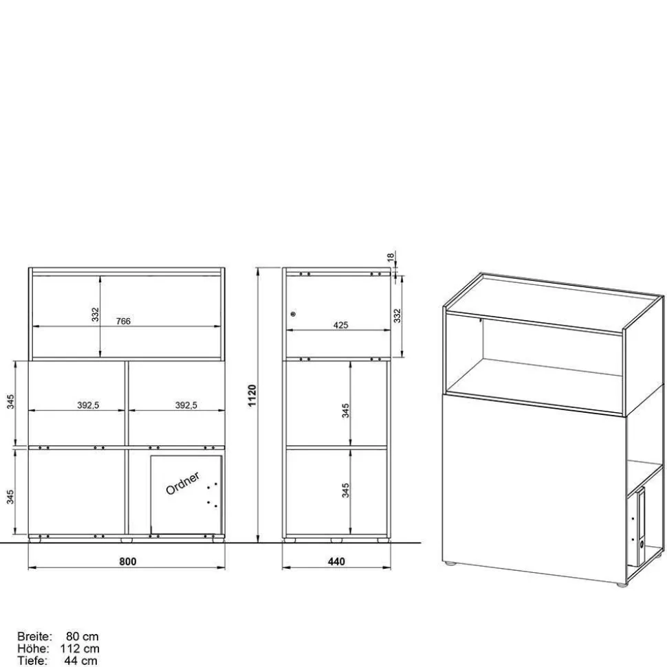 Raumteiler Officeregal in Dunkelgrau - Tila