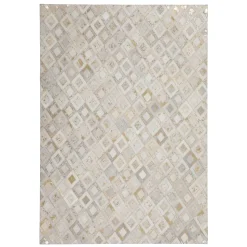 Rauten Patchwork Teppich aus echtem Fell - Seven