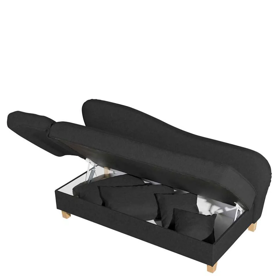 Recamiere in Schwarz und Buche - Mikana