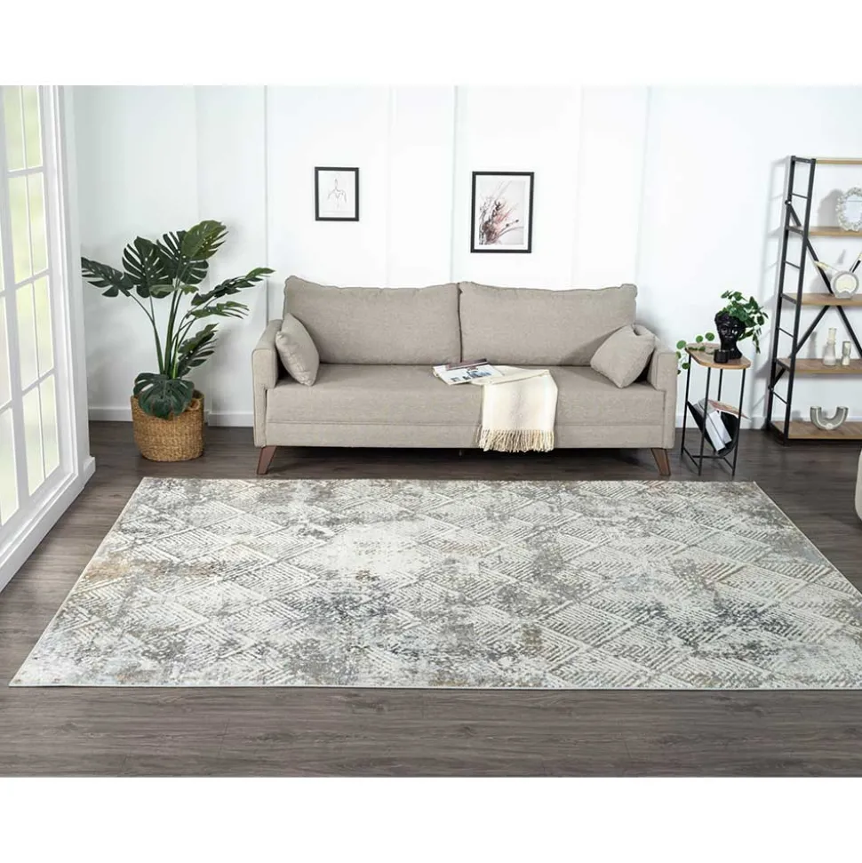 Rechteck Teppich mit Rauten Kachel Muster - Nadescha