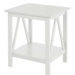 Rechteckiger Beistelltisch in Weiß lackiert - Lydia