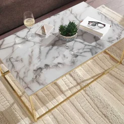 Rechteckiger Couchtisch in Marmor Optik - Saneb