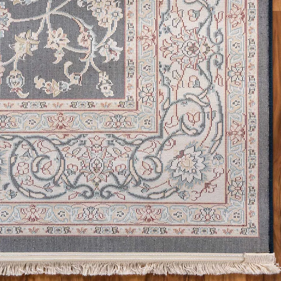 Rechteckiger Orient Teppich in Dunkelblau & Creme - Pandau
