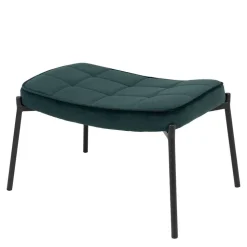 Rechteckiger Polsterhocker aus Samt Dunkelgrün - Sanfetra