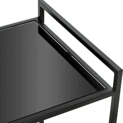 Rechteckiger Servierwagen aus Schwarzglas - Vanila