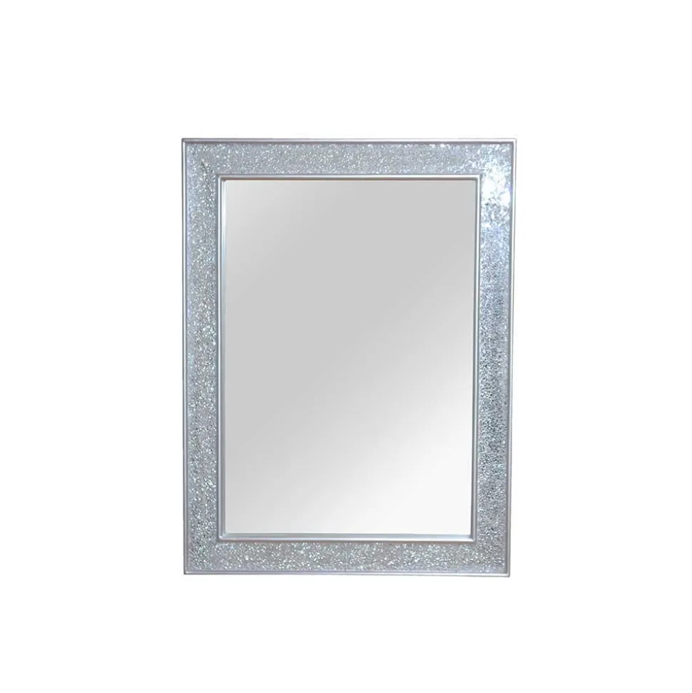 Rechteckiger Spiegel in Antik-Silberfarben Lorena hoch oder quer