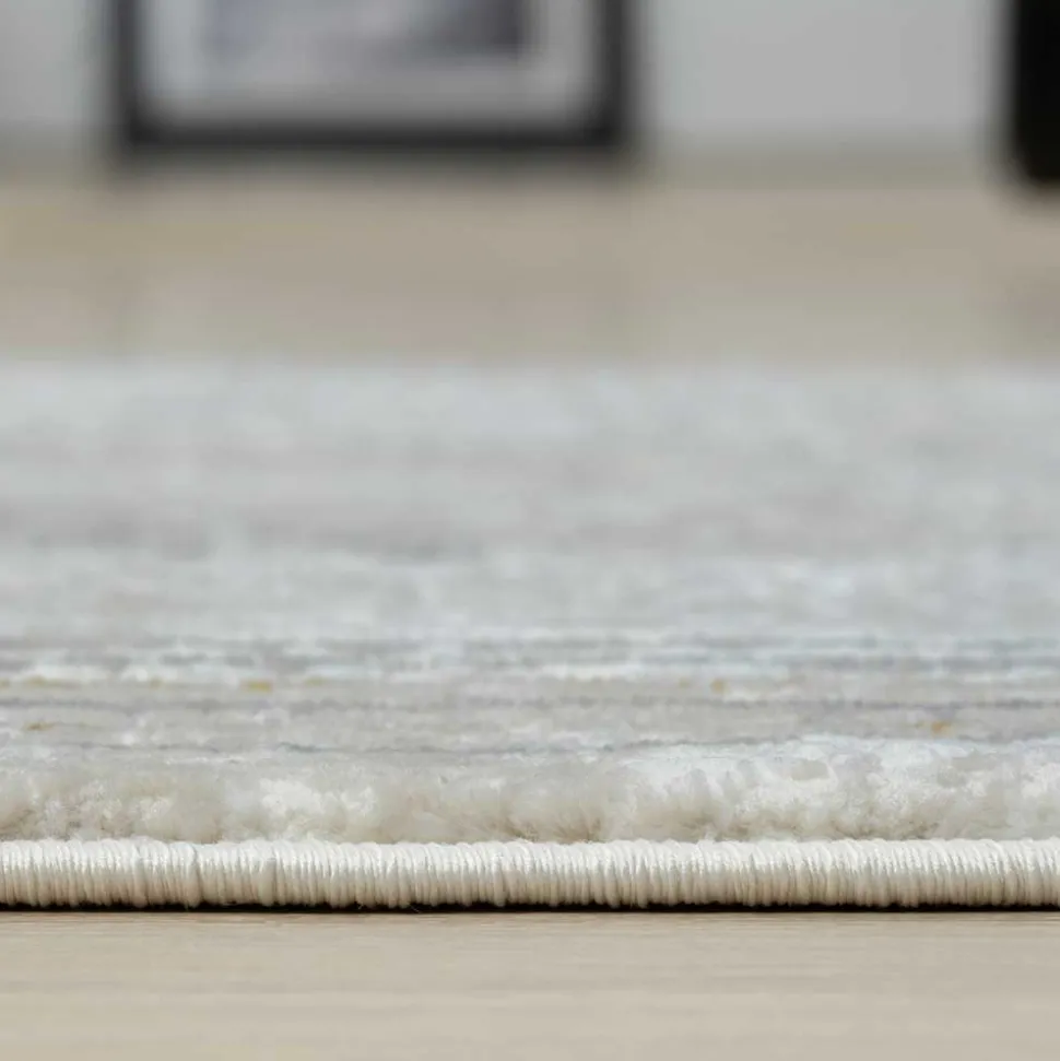 Rechteckiger Teppich in Creme und Hellgrau - Sascora