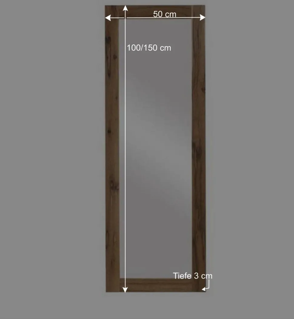 Rechteckiger Wandspiegel mit Holzrahmen - Alsbetas