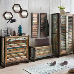 Recyclingholz Flurmöbel im Shabby Chic - Vosbadus (fünfteilig)