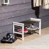 Regal für Schuhe in Weiß & Edelstahl - Gorfu