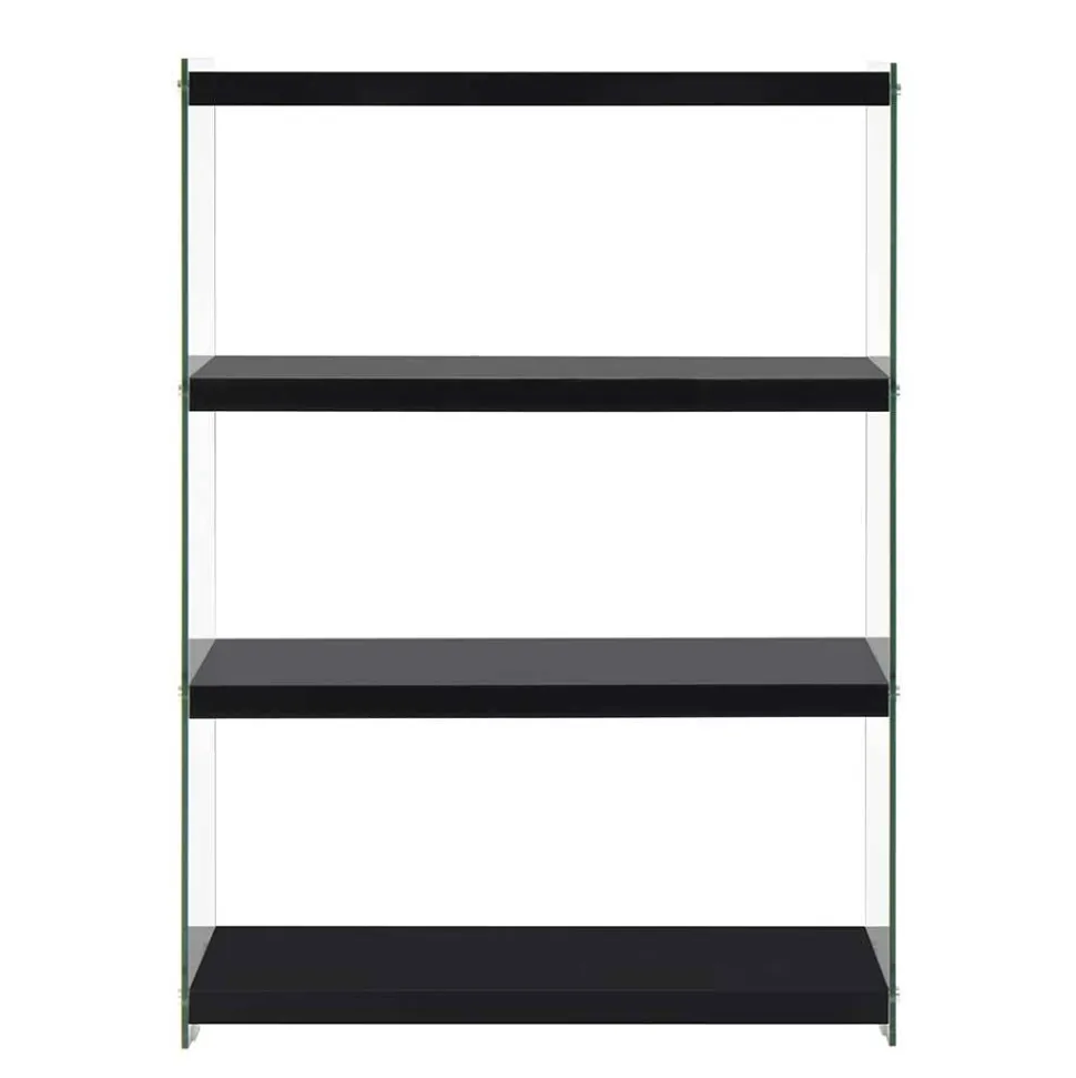 Regal in Hochglanz Schwarz & Transparent - Viverone