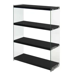 Regal in Hochglanz Schwarz & Transparent - Viverone