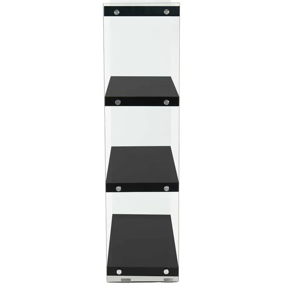 Regal in Hochglanz Schwarz & Transparent - Viverone