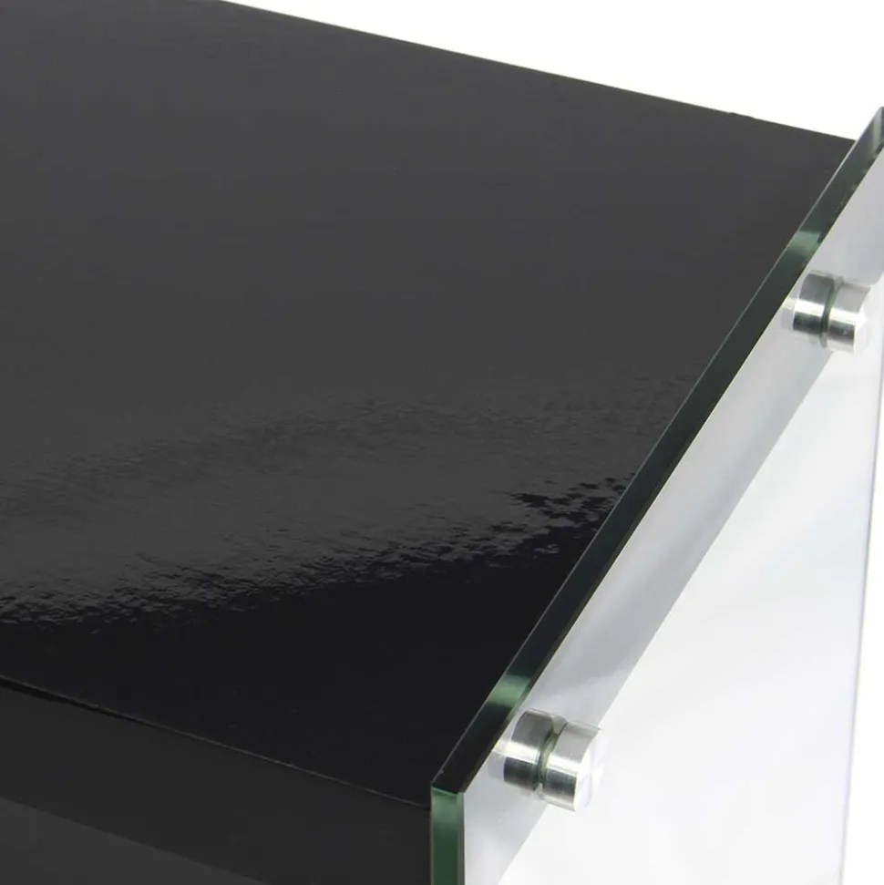 Regal in Hochglanz Schwarz & Transparent - Viverone