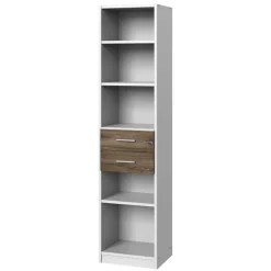 Regal in Weiß & Eiche verwittert Dekor - Liesca