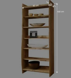 Regal mit Baumkante aus Eiche Massivholz - Avidora