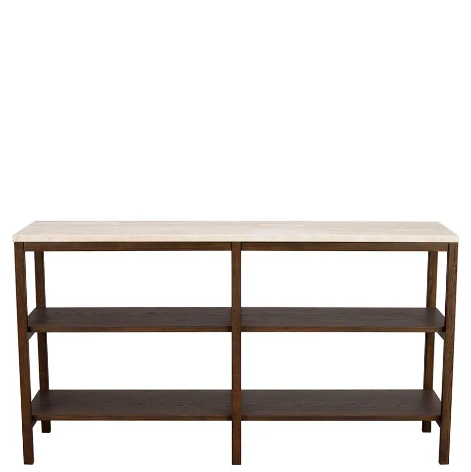 Regal mit Travertin Deckplatte in Beige - Thani