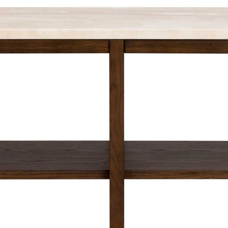 Regal mit Travertin Deckplatte in Beige - Thani