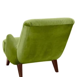 Relax Sessel in Oliv Grün mit Nussbaum - Sofia